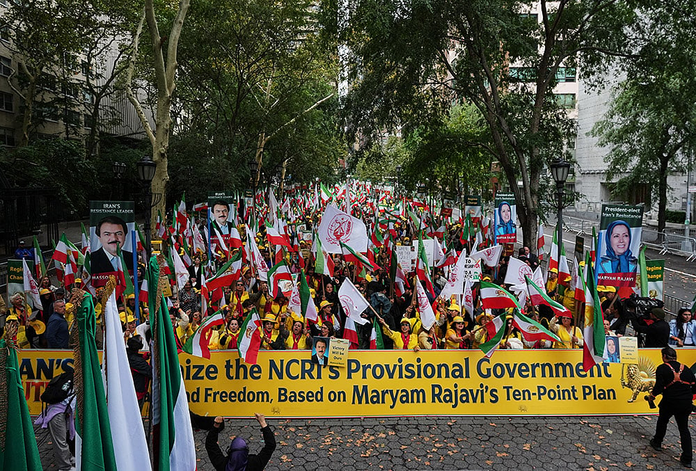 Thousands protest Iran regime outside UN
