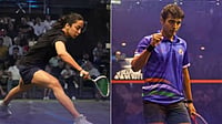 Asian Games: Abhay Singh, Veer Chotrani, Tanvi Khanna Enter Round Of 16 In Squash Photo: SAI Media / X : Tanvi Khanna, Abhay Singh in action in Asian Games 2026
