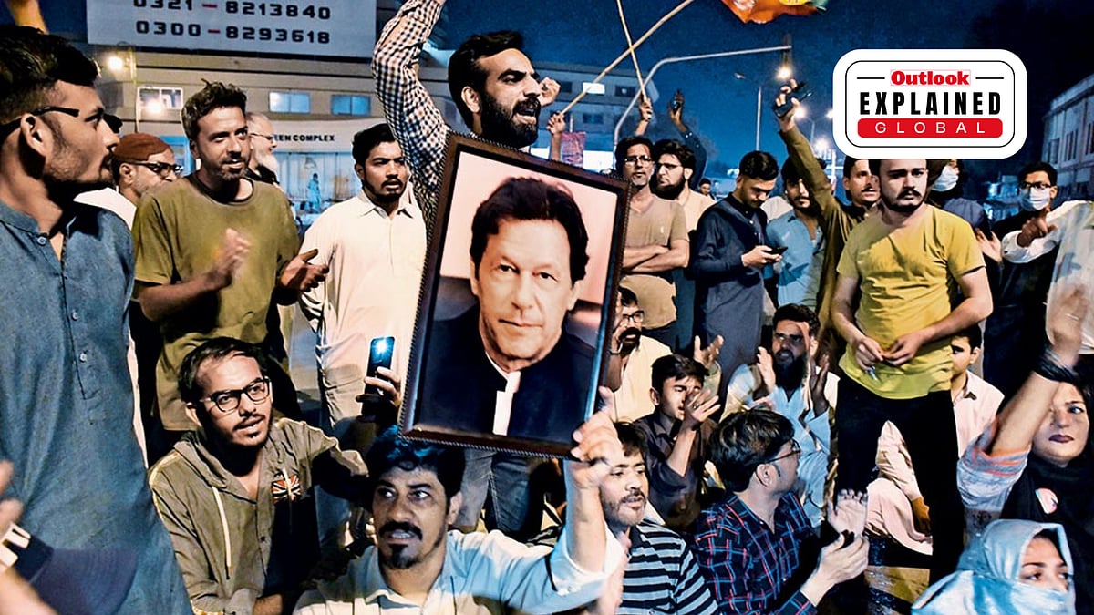 Standing By: Supporters of Imran Khan’s Tehreek-e-Insaf stage a protest after his arrest -  | Getty Images