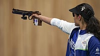 Photo: PTI : Bhaker ended fifth in the women's 10m air pistol event