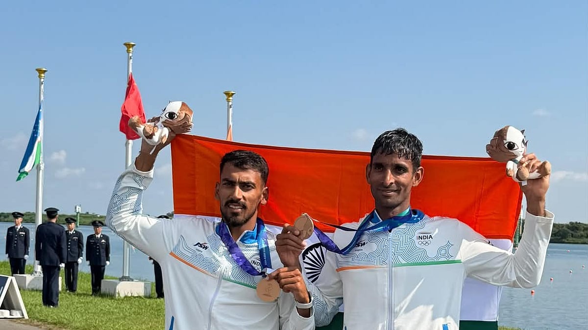 Special Arrangement : Asian Games 2026: Satnam Singh And Salman Khan Make History With India’s Maiden Men’s Double Sculls Bronze