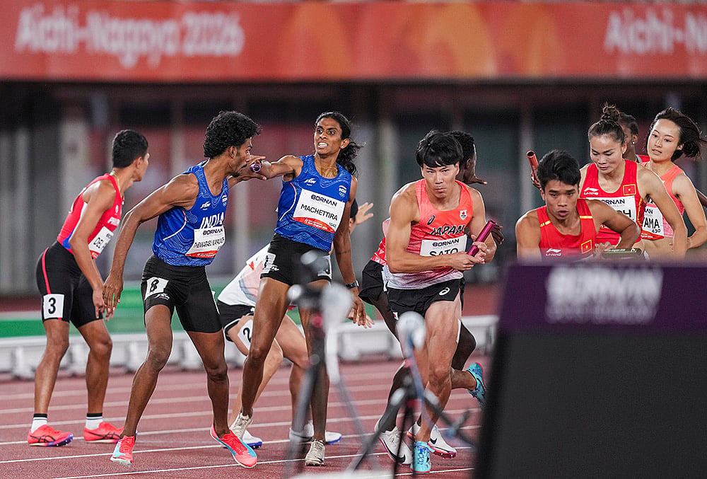 India at Asian Games 2026 mixed 4x400m relay final photos