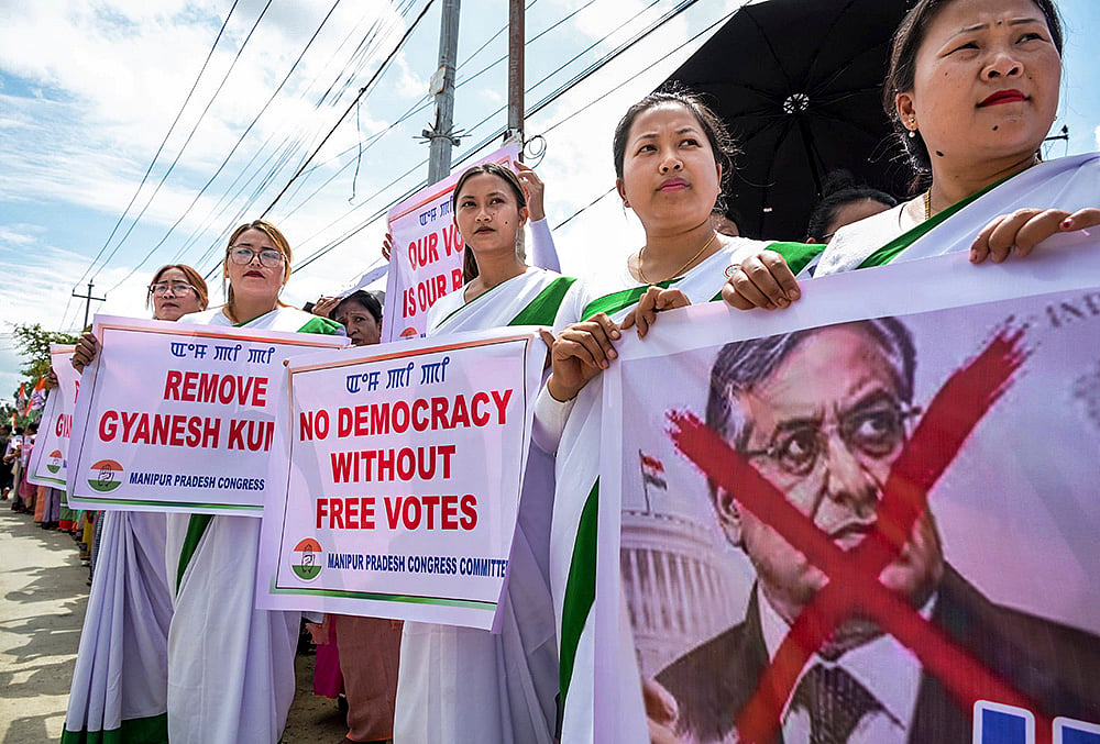 Congress protest in Manipur