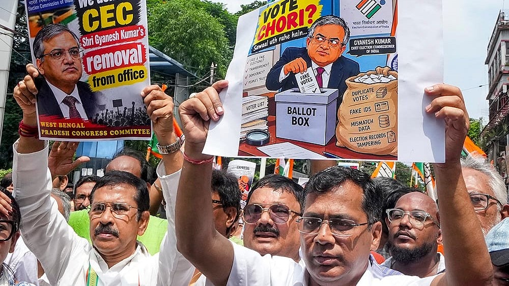Gyanesh Kumar Resignation Row Live: Congress Stages Nationwide Protests Demanding CEC's Sacking - | Photo: PTI/Swapan Mahapatra