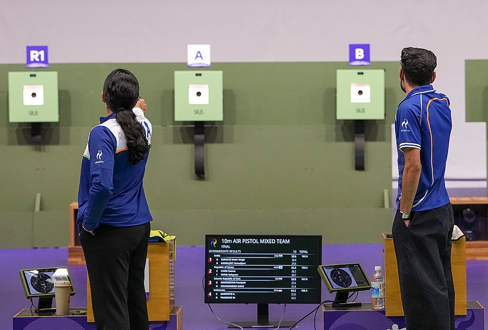 India at Asian Games 10m air pistol mixed Suruchi Singh, and Kamaljeet