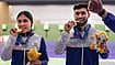 | Photo: PTI/Atul Yadav : India’s Suruchi Singh, left, and Kamaljeet celebrate after winning Gold medal in the 10 meter air pistol mixed team final in the ongoing Asian Games 2026, in Nagoya, Japan, Friday, Sept. 25, 2026. 