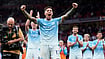 Man City To Be Relegated? Premier League Club Face Sanction Threat After Being Found Guilty On Massive Financial Charges | Photo: Peter Byrne/PA via AP : Manchester City's Enzo Fernandez celebrates in front of the away fans after the English Premier League soccer match against Manchester United in Manchester, England, Sunday Sept. 13, 2026.