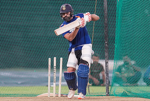 Rohit Sharma returns to the Indian team after a long gap as he sweats it out in the nets.