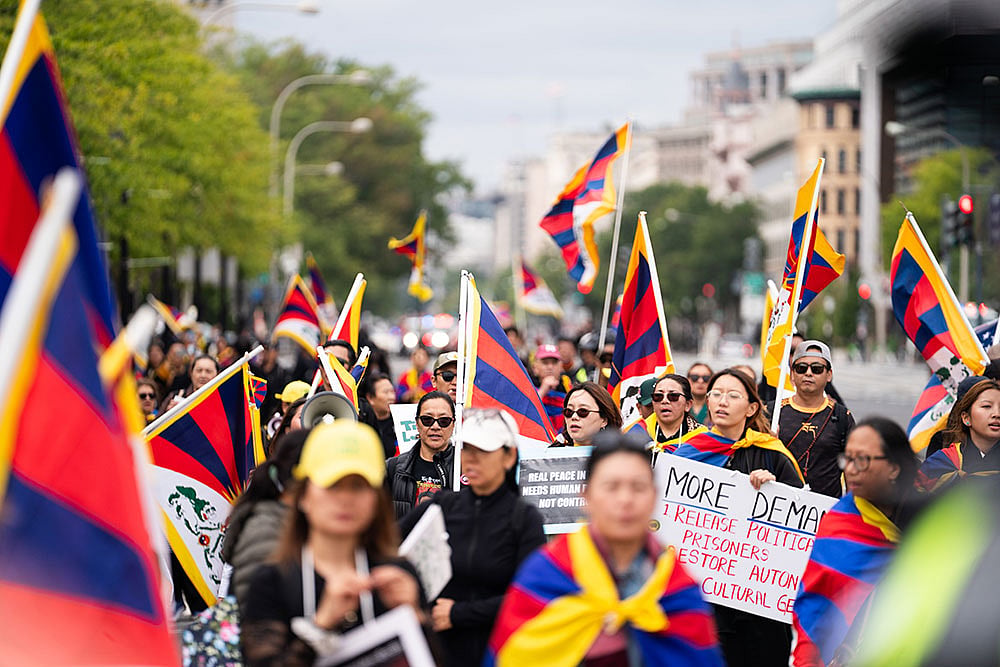 Pro-Tibet independence protestors