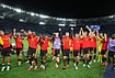 | Photo: AP/Andrew Medichini : Belgium players celebrate at the end of the Nations League soccer match between Italy and Belgium in Rome, Friday, Sept. 25, 2026. 
