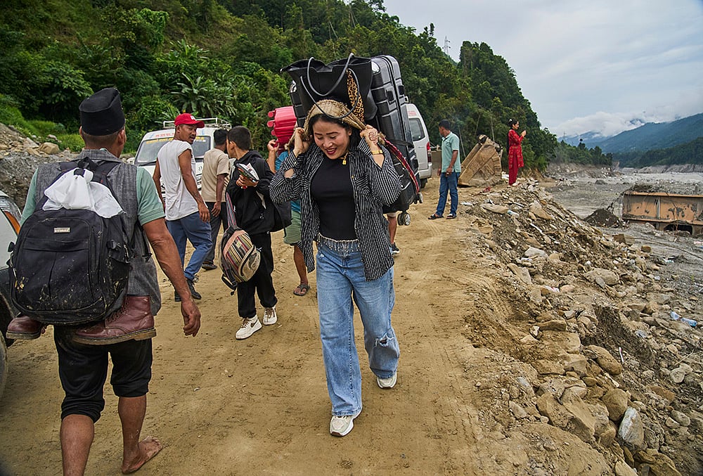 Nepal China border flood recovery