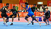India Defeats Iran To Crown Glory With Gold Medal In Men’s Kabaddi At Asian Games 2026 | Photo: AP Photo/Mark Baker : India's Arjun Deshwal, center, attempts a tag in the men's kabaddi final at the Asian Games in Tokai City, Japan, Saturday, Sept. 26, 2026.
