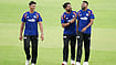 | Photo: X/BCCI : Yashasvi Jaiswal, Dhruv Jaiswal and Mohammed Siraj (Left To Right) during practice session ahead of the 1st ODI against West Indies at Greenfield International Stadium
