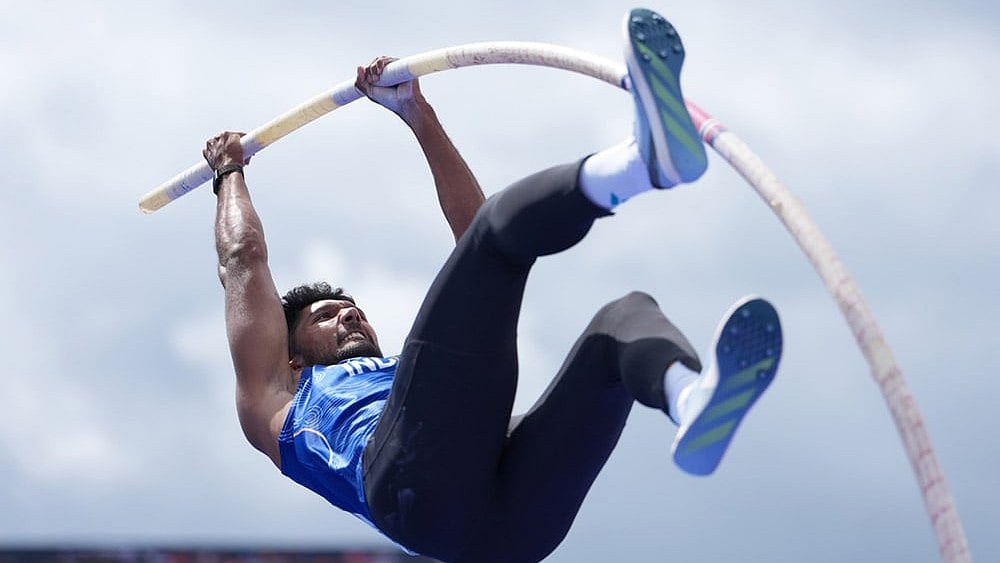 India's Tejaswin Shankar competes in the men's decathlon pole vault at the Commonwealth Games in Glasgow, Scotland, Friday, July 31, 2026. 
 - | Photo: AP/Kin Cheung