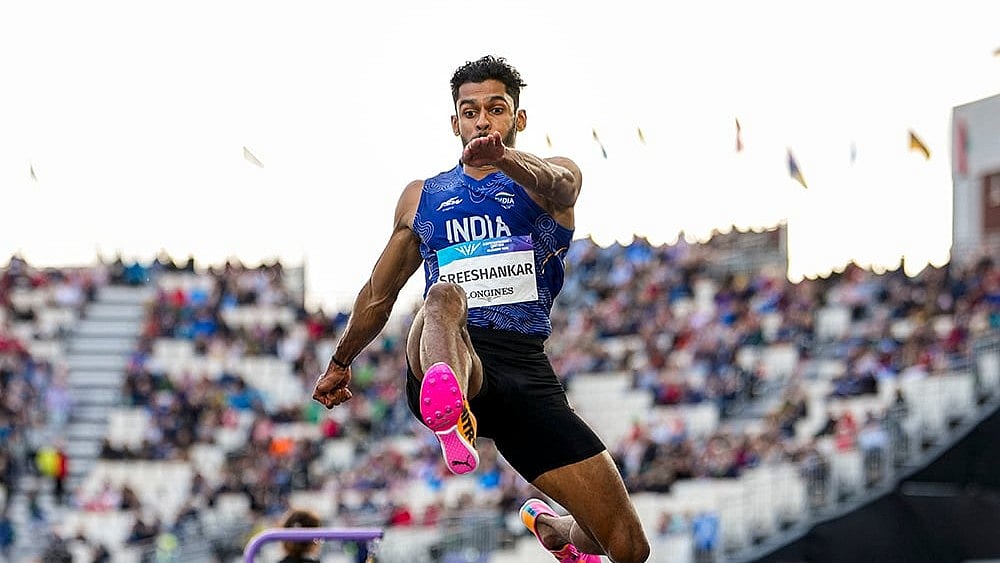 India's Murali Sreeshankar makes an attempt during the men's long jump final at the Commonwealth Games 2026, in Glasgow, Scotland, Wednesday, July 29, 2026. 
 - | Photo: PTI/Ravi Choudhary
