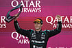| Photo: AP/Darko Bandic : Mercedes driver George Russell of Britain celebrates after winning the Azerbaijan F1 Grand Prix auto race, in Baku, Azerbaijan, Saturday, Sept. 26, 2026.