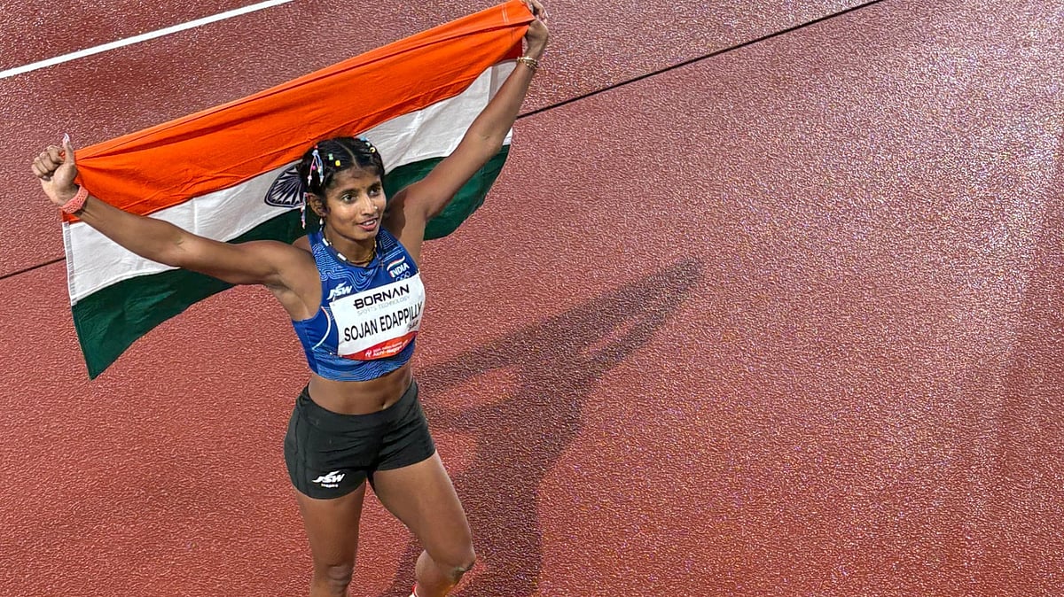 Ancy Sojan Edappilly secured a silver medal in the women's long jump at the 2026 Asian Games with a 6.53m leap. - afiindia/X