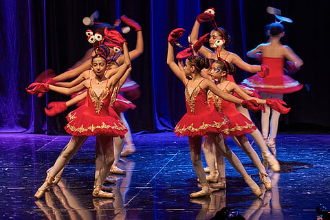 Students from the Baghdad Ballet Academy perform in a production titled "Mermaid" at Al-Sinbad Theater in Baghdad, Iraq, Friday, Sept. 25, 2026.