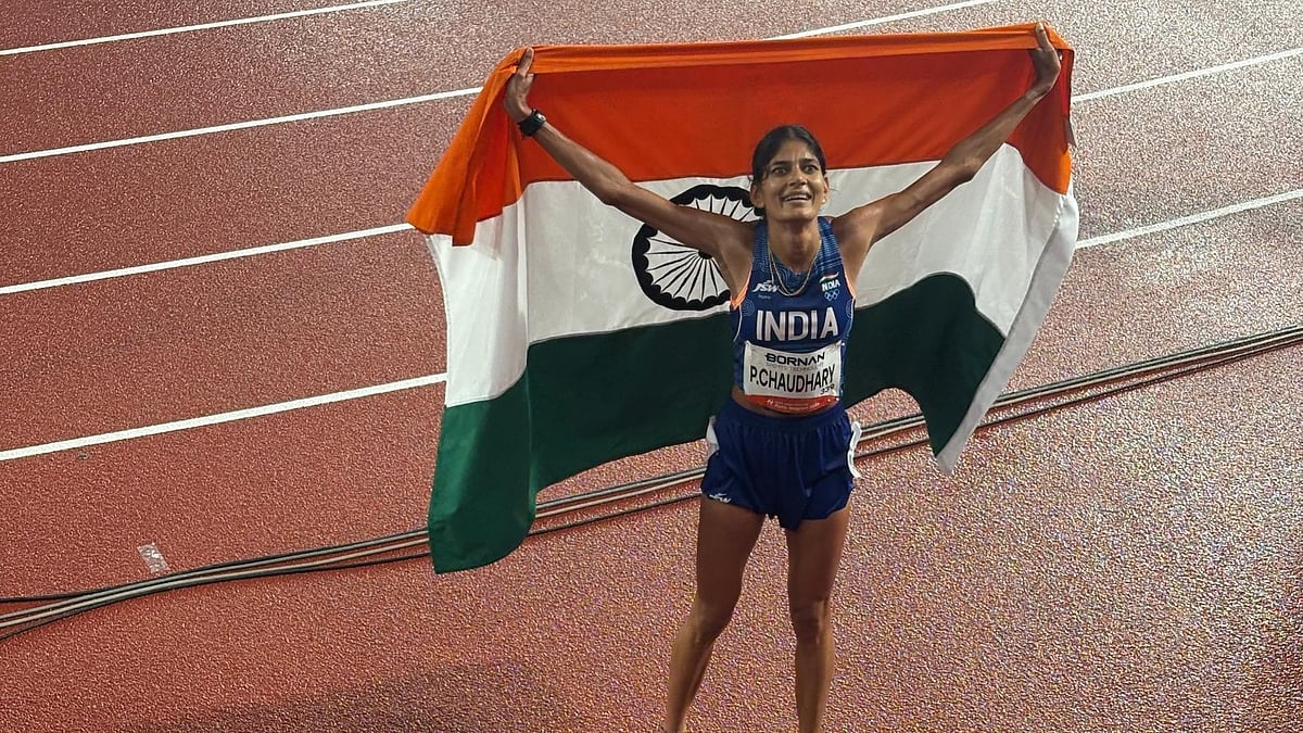 Parul Chaudhary won bronze in the women's 3000m steeplechase at the 2026 Asian Games. - afiindia/X
