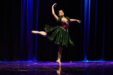 A student from the Baghdad Ballet Academy performs in a production titled "Mermaid" at Al-Sinbad Theater in Baghdad, Iraq, Friday, Sept. 25, 2026.