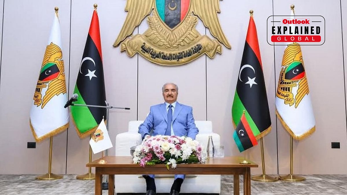 Khalifa Haftar, Commander of the Libyan Arab Armed Forces (LAAF), Sits At The General Command Headquarters In Eastern Libya -  | Libyan Arab Armed Forces (LAAF)