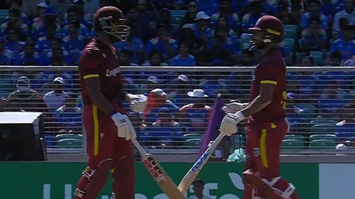 John Campbell and Justin Greaves during the first ODI against India at Thiruvananthapuram - | Photo: JioHotstar (Screengrab)