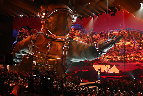 Host Snoop Dogg speaks during the MTV Video Music Awards on Sunday, Sept. 27, 2026, at the Peacock Theater in Los Angeles. 