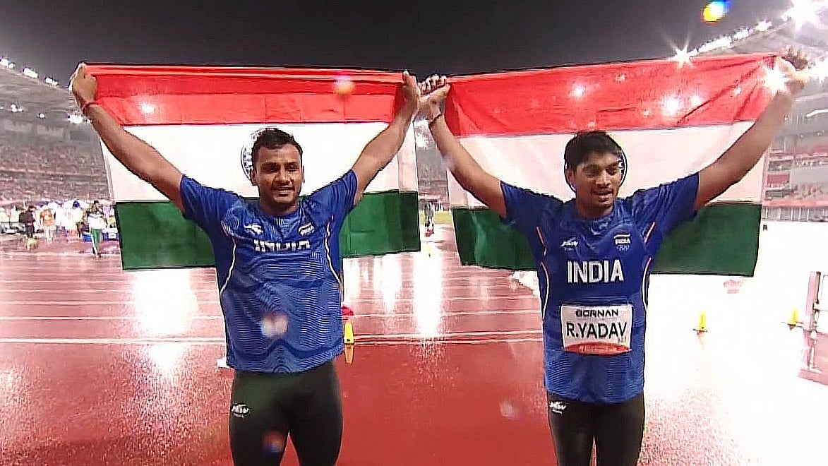 Yashvir Singh claimed the Asian Games 2026 javelin silver, Rohit Yadav secured the bronze medal. - KirenRijiju/X