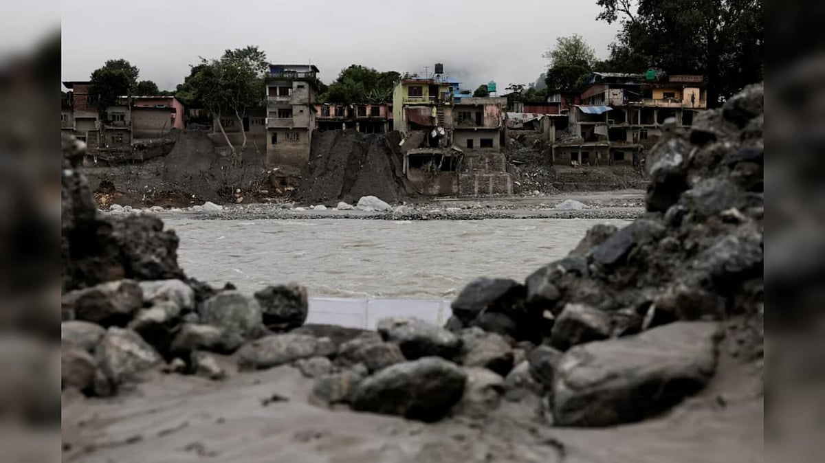 Damaged houses following deadly flash floods and a mudslide, in Devighat, Nuwakot district - Reuters