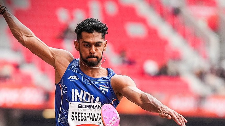 Murali Sreeshankar won the men's long jump silver medal at the Asian Games 2026 with a leap of 8.07m. - RFYouthSports/X
