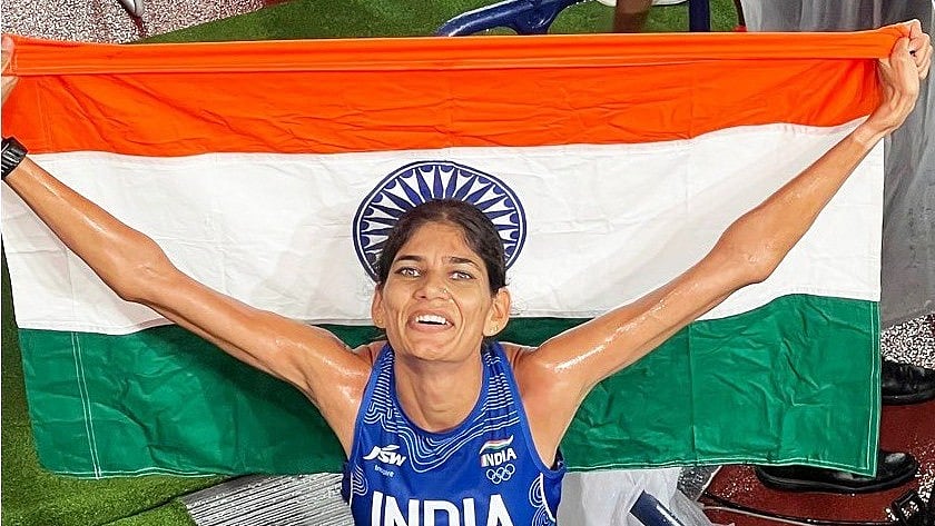 Parul Chaudhary won the women's 5000m bronze medal at the Asian Games 2026 with a time of 15:14.61. - afiindia/X