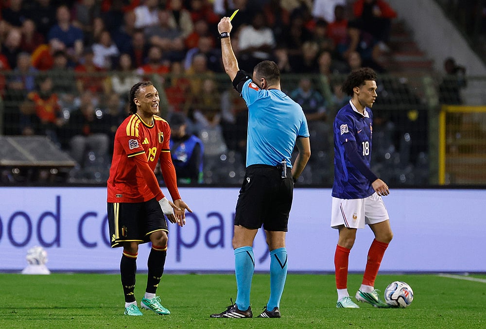 Belgium vs France Nations League Soccer-Belgiums Diego Moreira 
