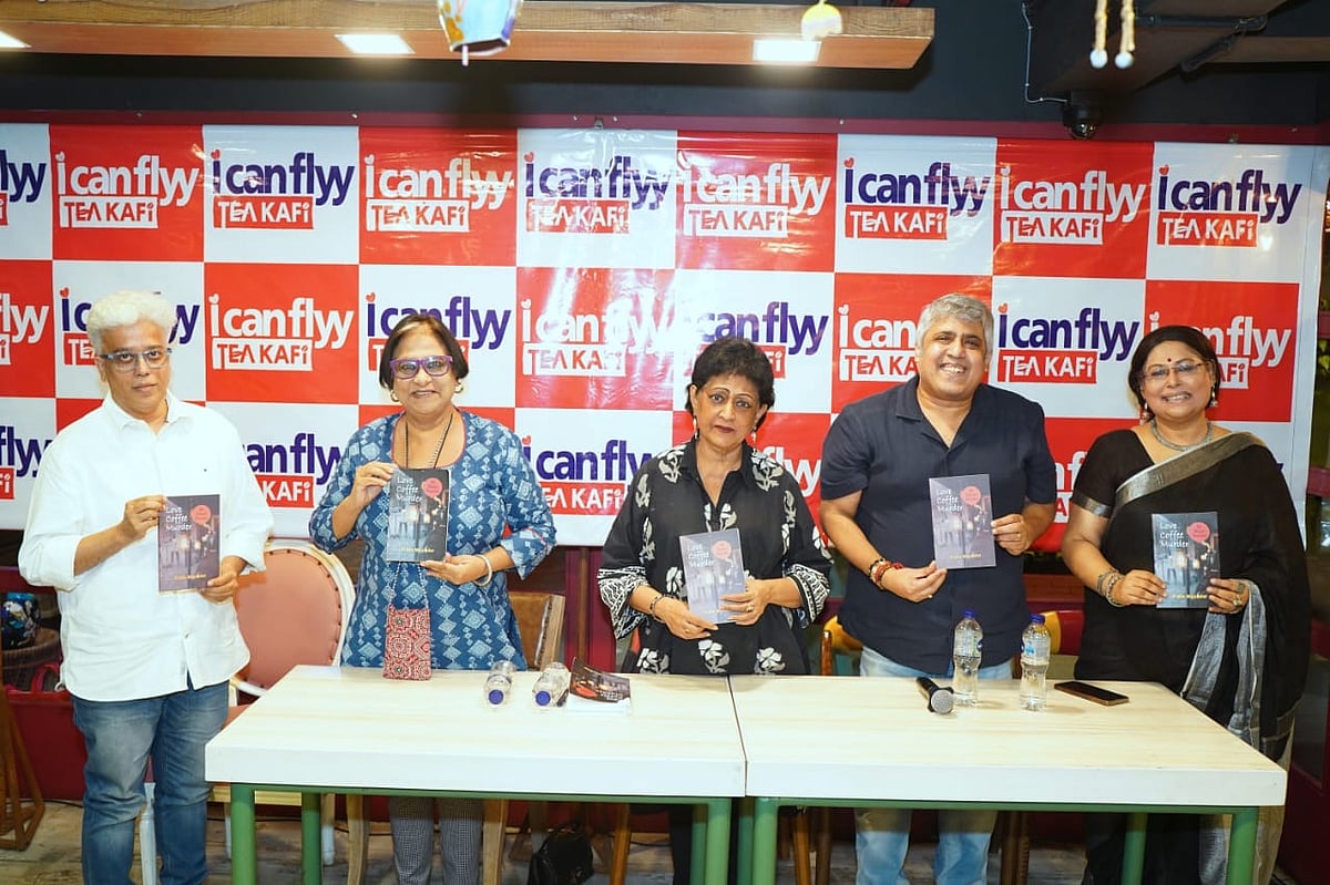 (L-R): Sourabh Mukherjee, Sudeshna Roy, Oindrilla Dutt, Pratik Majumdar and Poulami Bose at the launch of Love Coffee and Murder - null