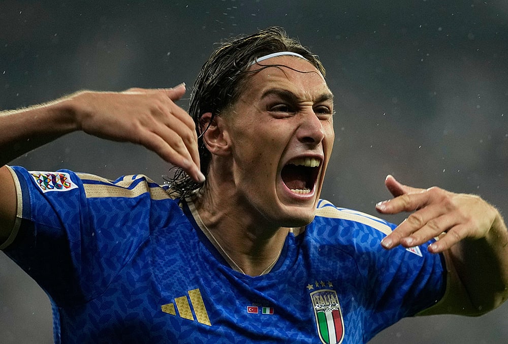 Turkey vs Italy Nations League Soccer-Italys Pio Esposito
