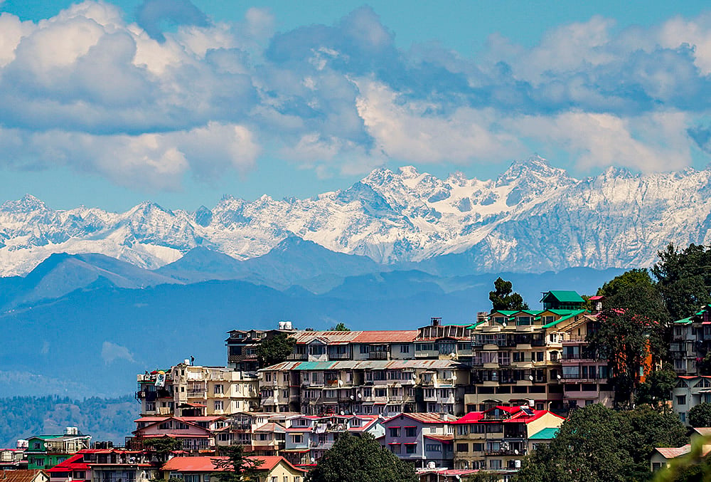 Snow-covered Himalayan peaks seen from Shimla