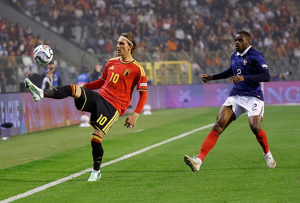 Belgium vs France Nations League Soccer-Belgiums Mika Godts 