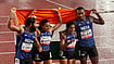 India Secures Bronze In 4x100m Mixed Relay For 50th Medal At Asian Games | Photo: X/AFIIndia : Gurindervir Singh, Sneha Shanuvali Sathyanarayana, Animesh Kujur, and Harita Bhadra after securing bronze medal in 4x100 mixed relay