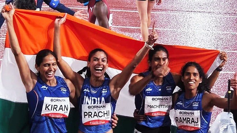 India's women's 4x400 relay team of Kiran Pahal, Machettira Poovamma, Prachi and Vithya Ramraj  - | Photo: X/AFIIndia