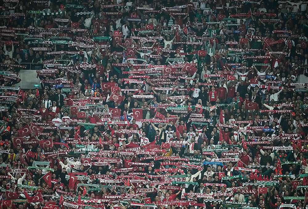 Turkey vs Italy Nations League Soccer-Turkeys fans 
