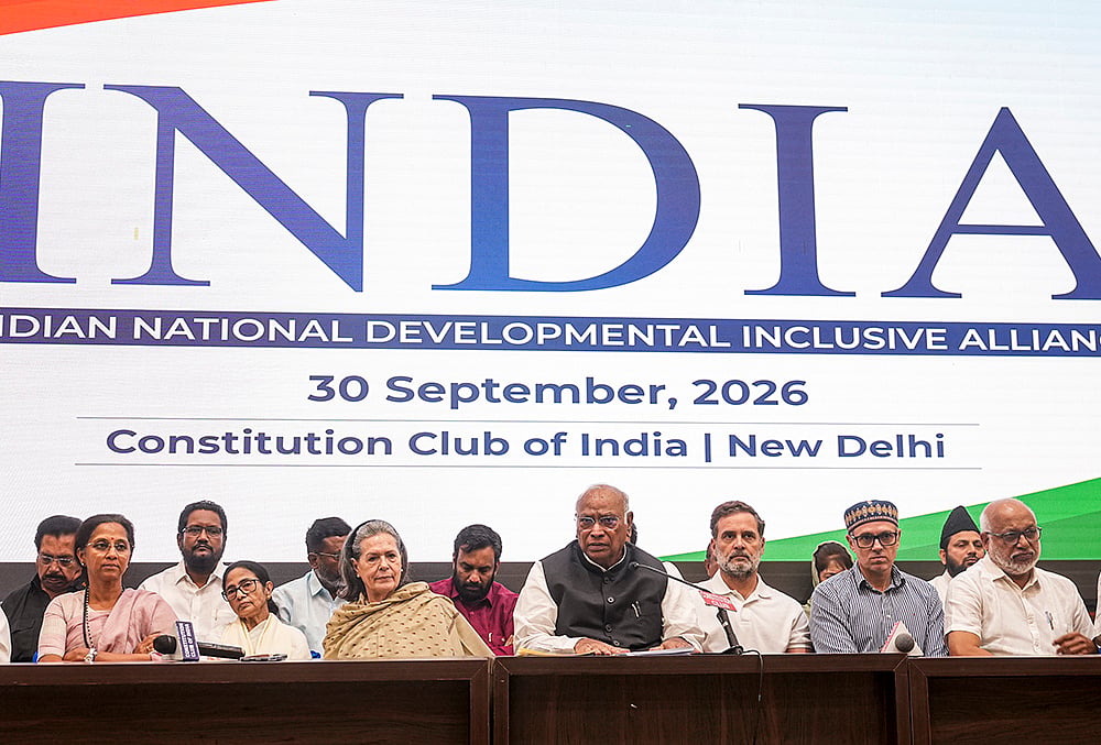INDIA bloc press conference in Delhi - | Photo: PTI/Karma Bhutia