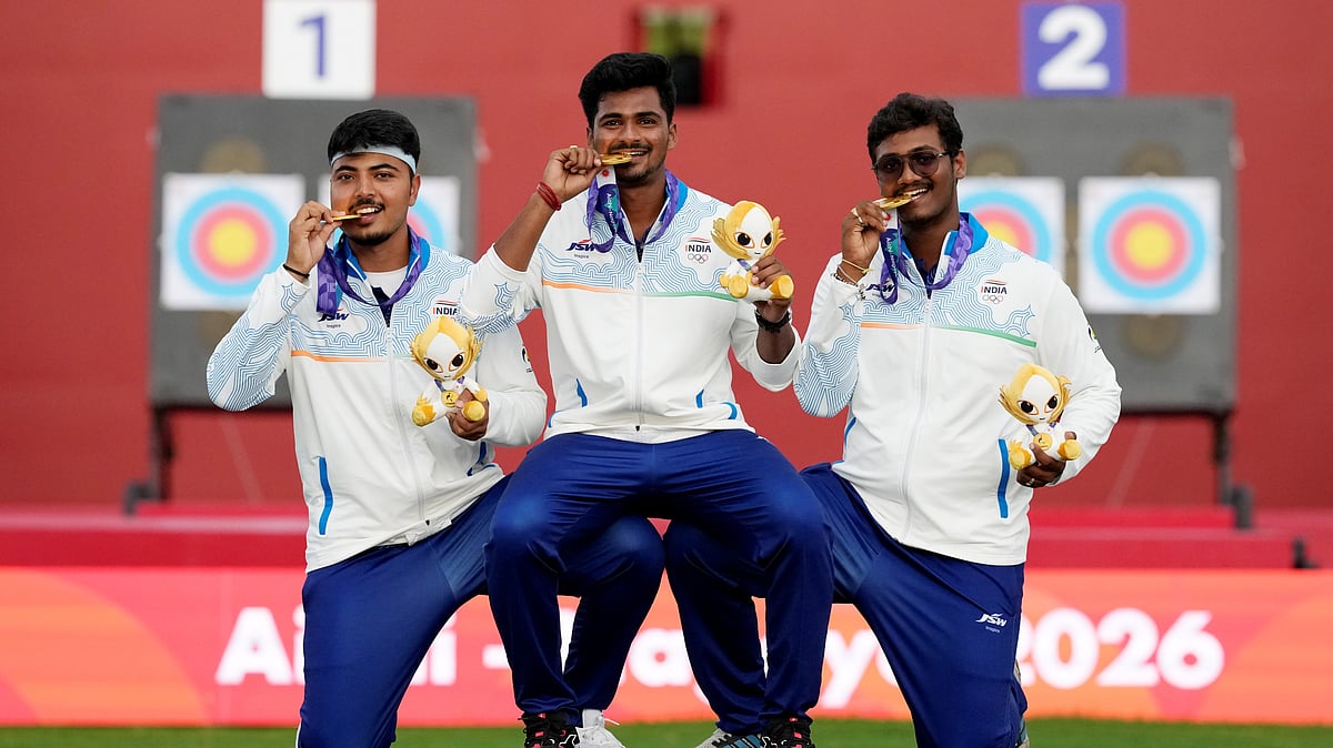 Thirumuru Ganesh Maniratnam and Kushal Dalal played a pivotal role in India's dramatic 238-237 men's compound team gold medal victory. - PTI