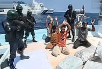 Day In Pics: September 30, 2026 | Photo: @IndiaCoastGuard/X via PTI : Security personnel detain five Pakistani nationals and seized 526 kg of methamphetamine and heroin valued at more than Rs 3,000 crore from an Iranian boat in the Arabian Sea, after a joint operation by the Indian Coast Guard (ICG) and Gujarat Anti-Terrorism Squad (ATS) near Lakshadweep.