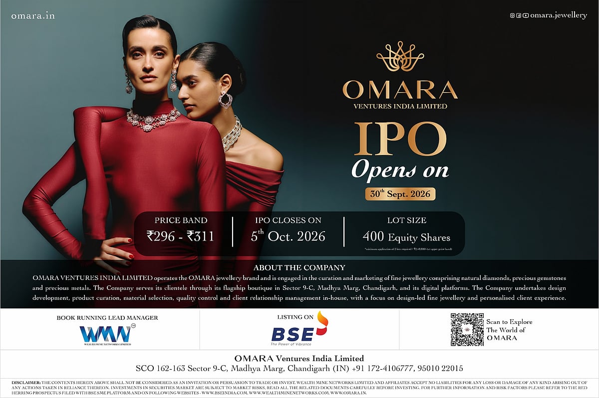OMARA Ventures IPO announcement with two fashion models.