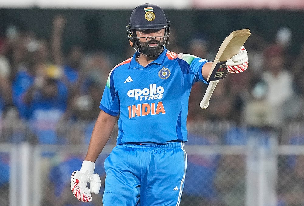 India vs West indies 2nd odi Indias Rohit Sharma celebrates his century