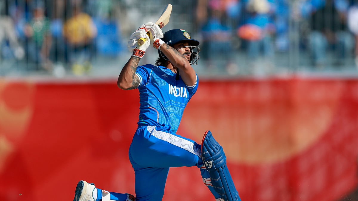 Ishan Kishan in action against Sri Lanka in Asian Games 2026 semi-final.  - BCCI/X