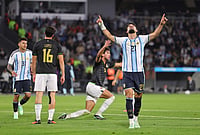 Argentina Begin Post-Messi Era With Dominant 4-0 Friendly Win Over Bolivia | Photo: AP/Nicolas Aguilera : Argentina's Jose Manuel Lopez celebrates scoring his side's 4th goal against Bolivia during an international friendly soccer match in Cordoba, Argentina, Wednesday, Sept. 30, 2026.
