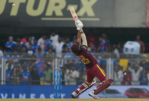 West Indies' Amir Jangoo plays a shot during the second one-day international cricket match between India and West Indies in Guwahati, India, Wednesday, Sept. 30, 2026.