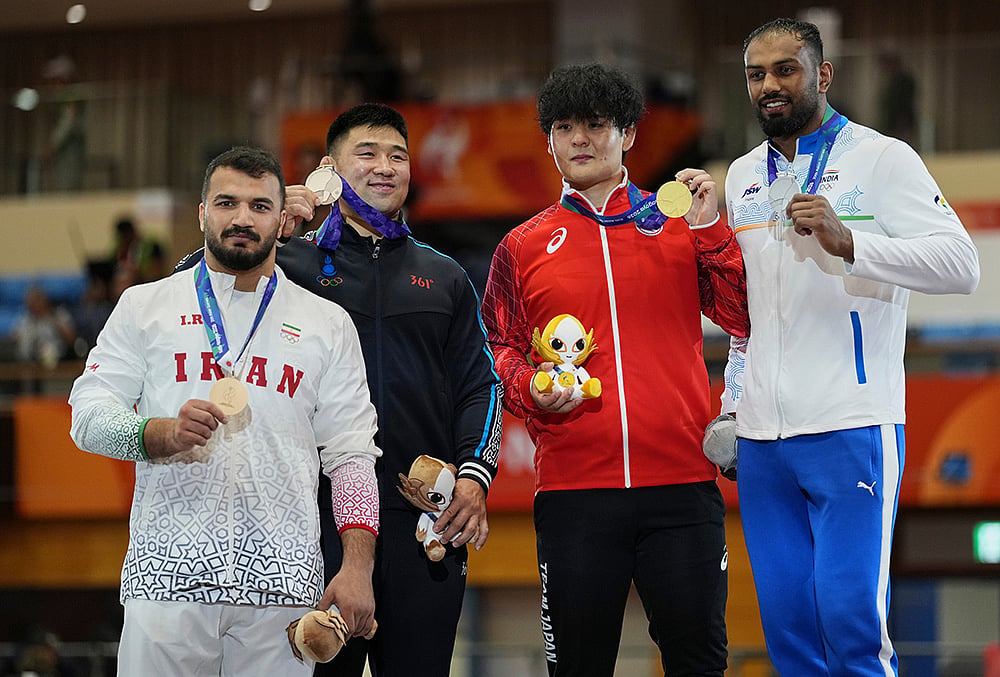 nitesh siwach asian games 2026 silver medal photos