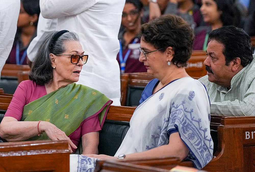Congress MPs Sonia Gandhi, Priyanka Gandhi Vadra