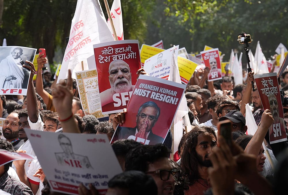 Delhi Protest against gyanesh kumar